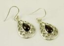 Earring Silver Oval Garnet