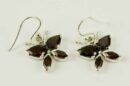 Earring Silver Butterfly Garnet