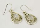 Earring Silver Oval Moonstone