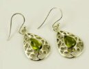 Earring Silver Oval Peridot