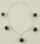 Bracelet With 5 Balls 8mm Jet