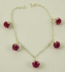 Bracelet With 5 Balls 8mm Rose