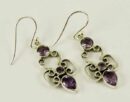 Earring Silver Amethyst Drop