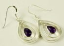 Silver Earring Double Oval Amethyst