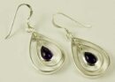 Silver Earring Double Oval Garnet