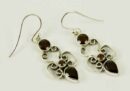 Earring Silver Garnet Drop