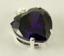Silver Pendant Stone Purple