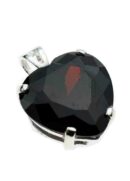 Silver Pendant Stone Red