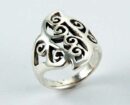 Ring Silver 8 Swirls Cut Design