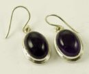 Silver Earring Oval Drop L3cm