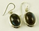 Silver Earring Oval Drop L3cm