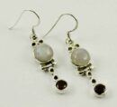 Earring Silver Circle Drop Rainbow