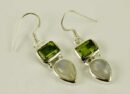Earring Silver Double Stone