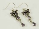 Earring Silver Amethyst Tear