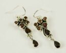 Earring Silver Garnet Tear