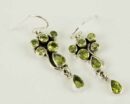 Earring Silver Peridot Tear