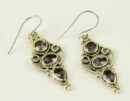Earring Silver Amethyst Drop
