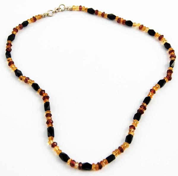 Necklace Silver Multi Cut Stone