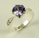 Silver Ring Stone Purple