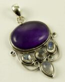 Silver Pendant Oval Stone