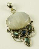 Silver Pendant Oval Stone