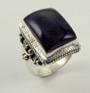 Ring Silver Flat Square Amethyst Stone