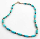 Necklace Silver Turquoise Tube