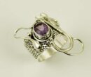 Ring Silver Amethyst Cut Stone