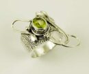 Ring Silver Peridot Cut Stone
