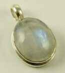 Silver Pendant Oval Thick Set