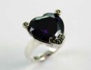 Ring Silver Heart Amethyst