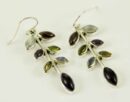 Earring Mixed Stones Leaves 40mm