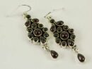 Earring Silver Garnet Stone