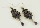 Earring Silver Amethyst Stones