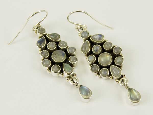 Earring Silver Moonstone Stone
