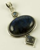 Silver Pendant Triple Stone