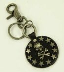 Keyring Pewter Skull And Stars