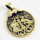 Pendant Bronze Hares With Moon Lisa Parker Licensed