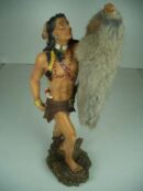 Indian Standing Holding Fur 14 Inch