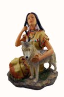 Indian Lady With Wolf 10.5 Inch