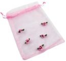 Pouch Mesh Pink With Flowers 2pcs