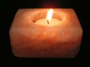 T-Light Holder 1 Hole Rock Salt Rectangular