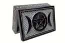 Soapstone Box Pentagram And Moon 4x15cm