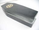 Soapstone Box Coffin Brass Pentagram 8"
