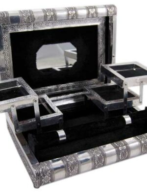 Box Jewellery Metal Black 11X8 Inch