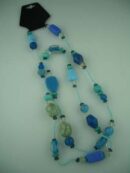 Necklace Extra Long Blue Beads