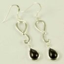 Silver Earring Fancy Drop Garnet