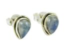 Silver Earring Stud Labradorite