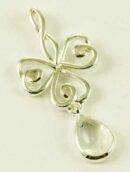 Pendant Silver Floral Cut