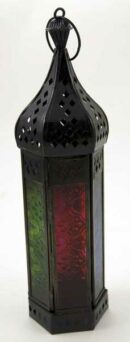 Lantern Tall Coloured Glass